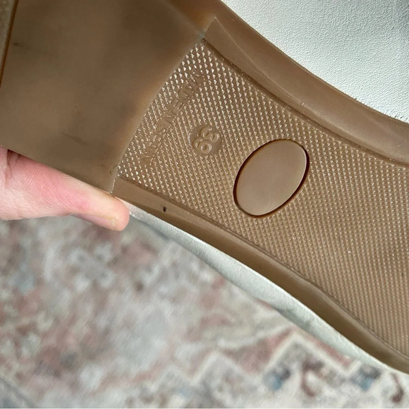 Ivory Leather Mule Loafer Slides Enzo Testoni Size 8 39 Quiet Luxury Preppy - Picture 12 of 13